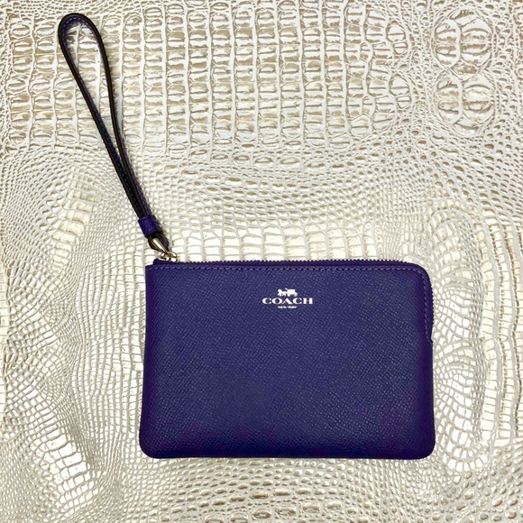 Coach Handbags - Coach Corner Zip Women’s Purple Wristlet